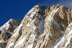 
Shishapangma (8012m) Southwest Face close up late afternoon from Shishapangma Southwest Advanced Base Camp (5276m).
